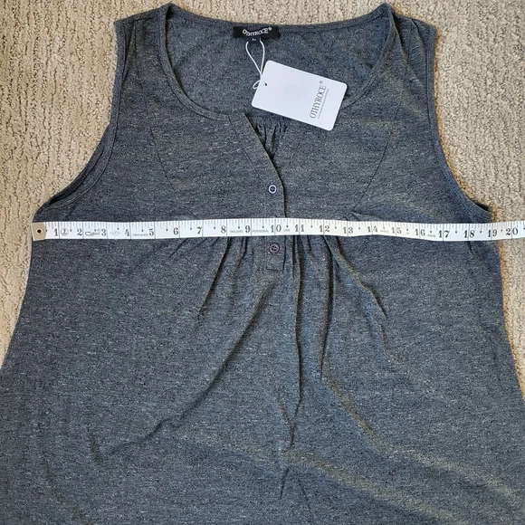 Women’s Sleeveless Flowy Top – Othyroce – Gray Heather – Size L – NWT - Picture 3 of 9